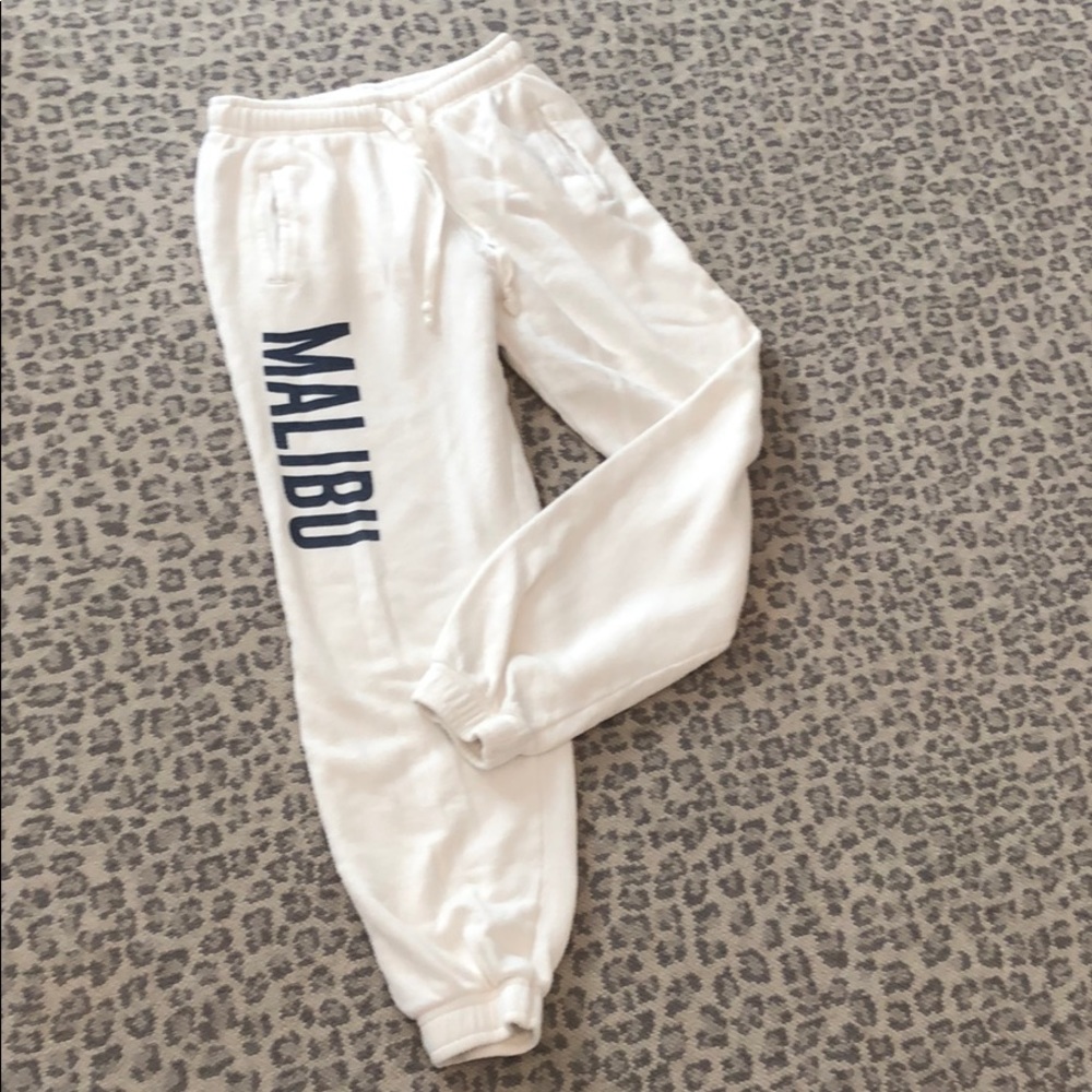 Brandy Melville white Sweatpants Malibu